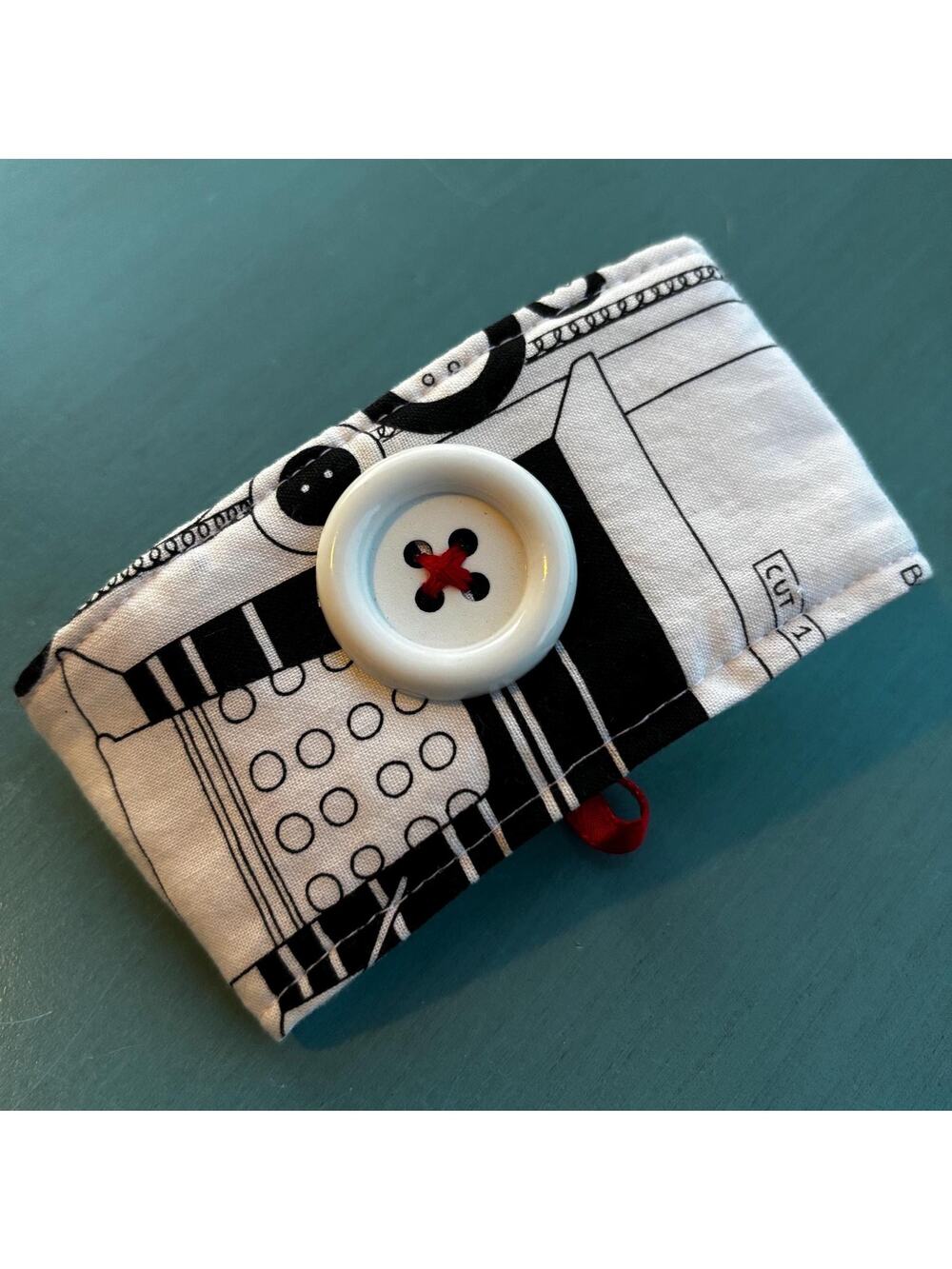 Sewing Themed Handmade Coffee Cozy: Drink Sleeve for Coffee Lover